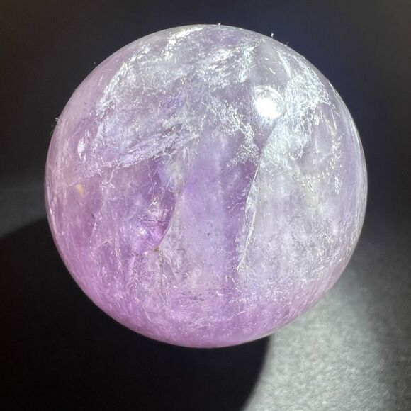 Amethyst Crystal Marble Sphere Meditation Stone (#7) - Picture 3 of 9